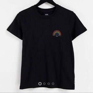 VANS Black Clear Sky‎ II Rainbow Graphic T-Shirt – Minimalist Pride Logo Tshirt
